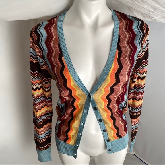Missoni for Target collab multicolor chevron cardigan M - Picture 2 of 8